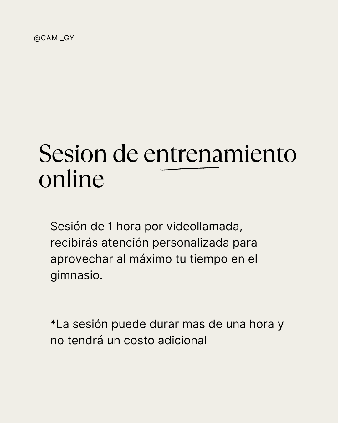 Sesión de entrenamiento Online